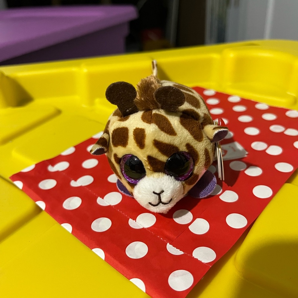 Teeny Tys Giraffe Plush Toy with Purple Accents